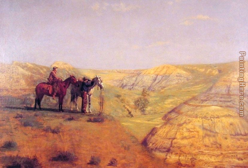 Cowboys in the Badlands painting - Thomas Eakins Cowboys in the Badlands art painting